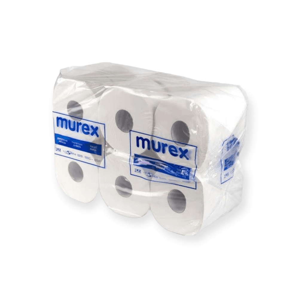 Бумага туалетная Jumbo "Murex"/белая/100% целлюлоза/2х-слойная/150м/12рул (Укажите 12 шт если нужна упаковка в упаковке 12шт)