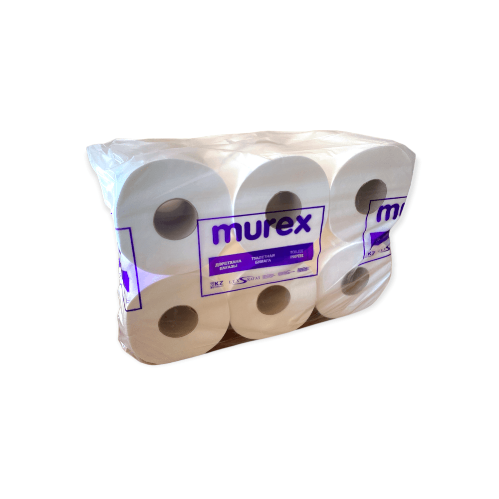 Бумага туалетная Jumbo "Murex"/белая/100% целлюлоза/2х-сл/100м/12рул (Укажите 12 шт если нужна упаковка в упаковке 12шт)