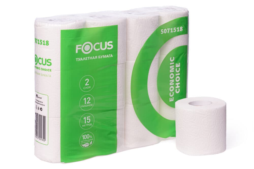 Туалетная бумага "Focus"/2х-сл/16,8м/12рул